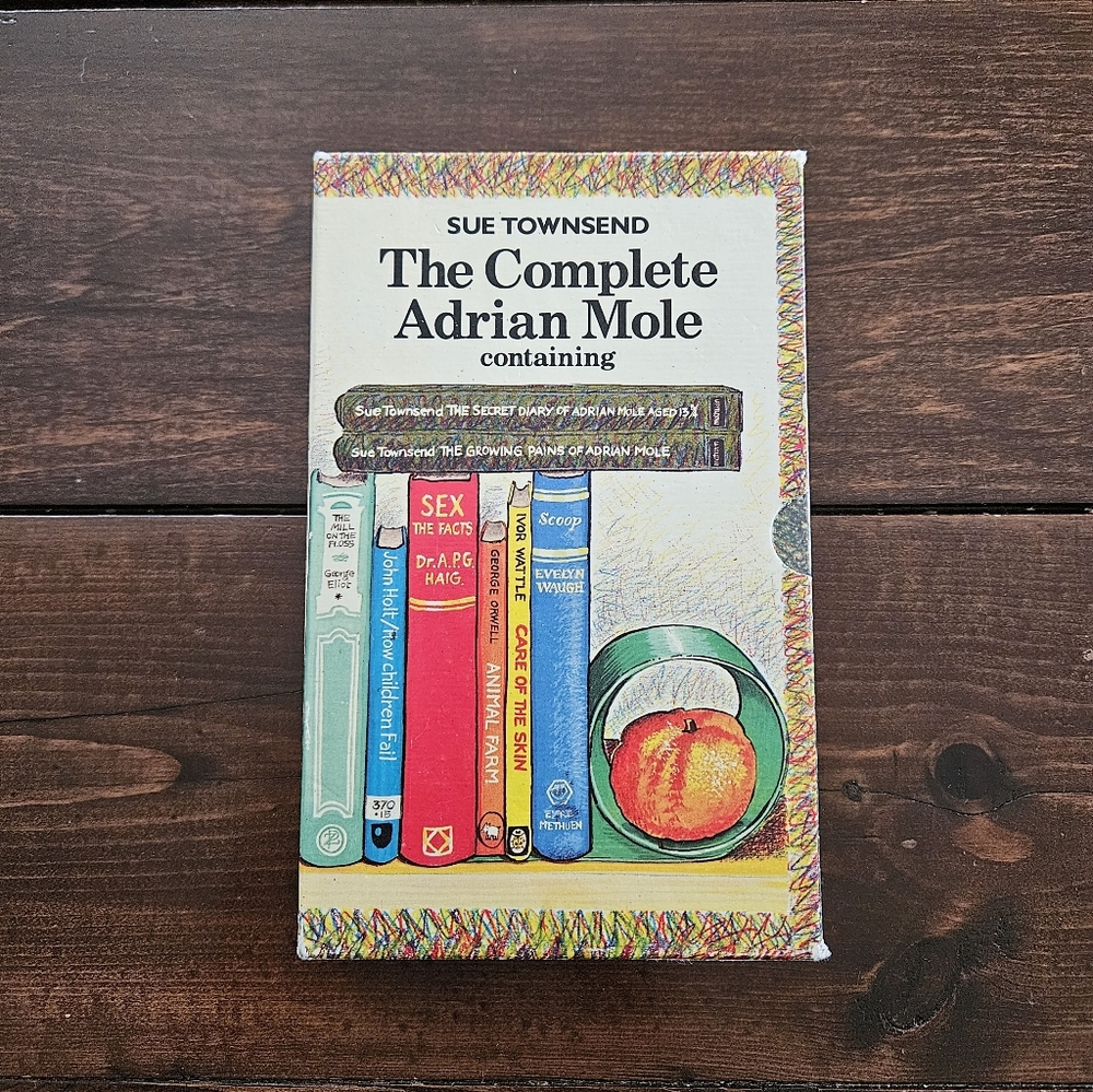 THE ADRIAN MOLE‎ DIARIES by Sue Townsend, 2-in-1 Omnibus, Hardcover Sleeve 1986